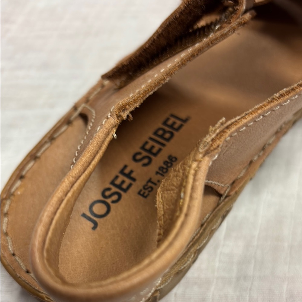 Josef Seibel Rosalie Tan Leather Sandals Casual Comfort - Picture 7 of 7